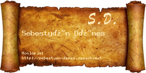 Sebestyén Dénes névjegykártya