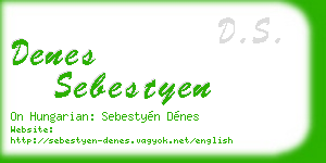 denes sebestyen business card