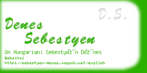 denes sebestyen business card